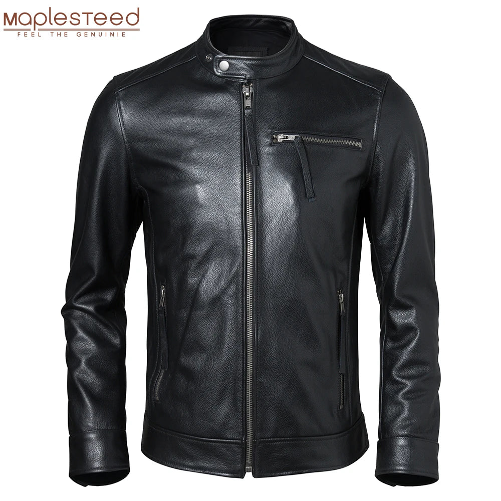 Genuine Leather Jacket Men Leather Coat 100% Cowhide Real Leather Jackets Male Coat Spring Autumn Clothing Asian Size S-6XL M614