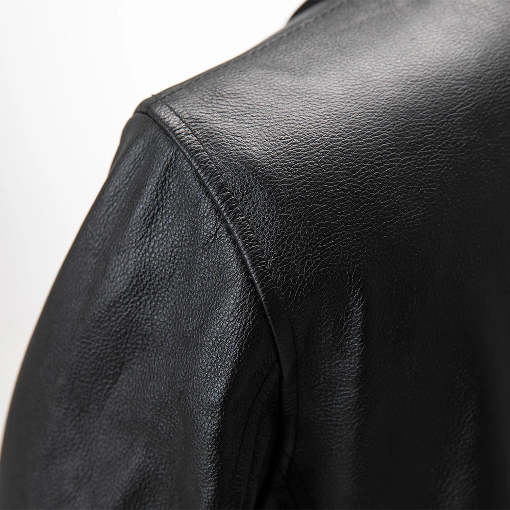 Brakeman Jackets Genuine Leather Jacket Men 100% Natural Cowhide Black Men's Leather Coat Autumn Male Clothing Asian Size M269