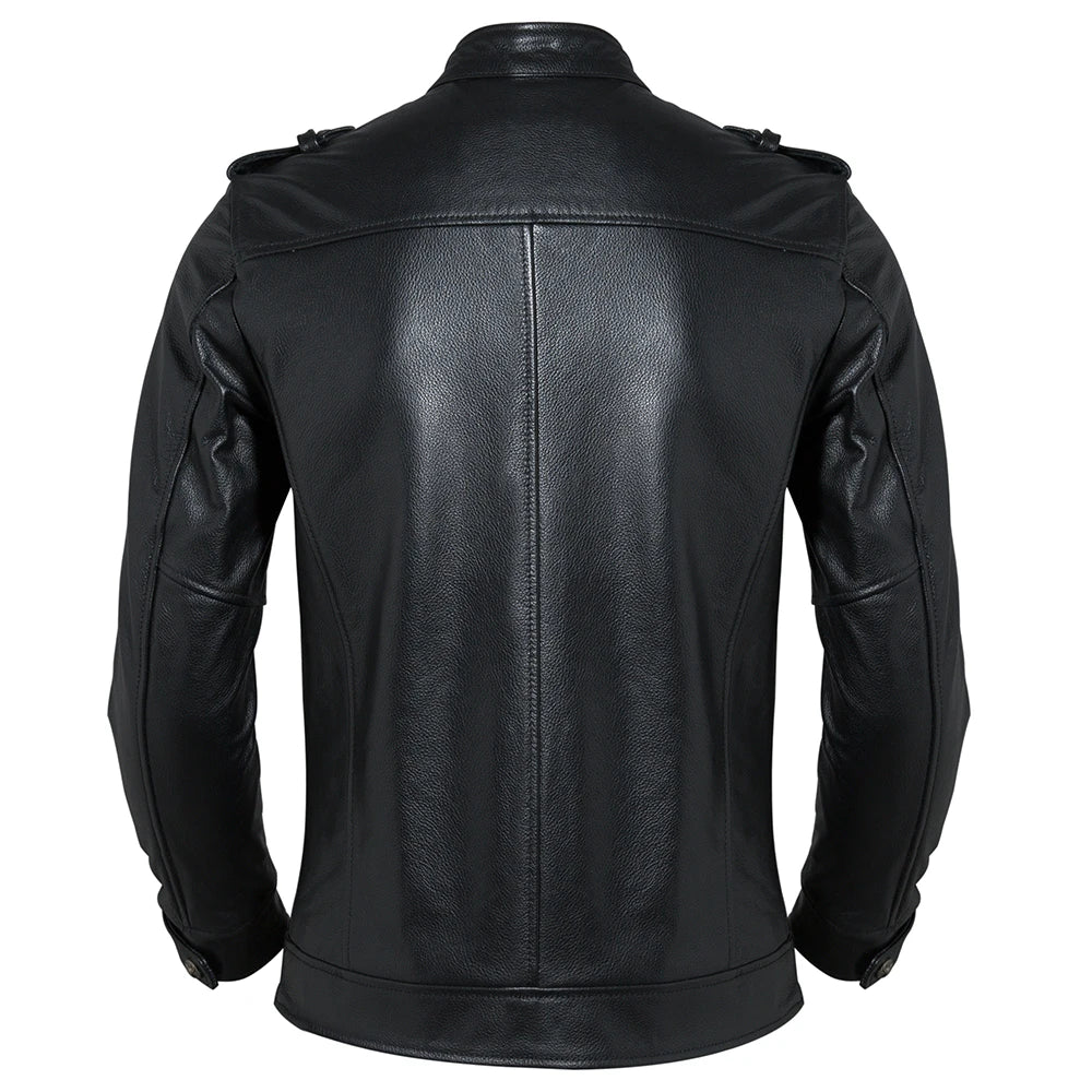 Men Genuine Leather Jacket 100% Natural Cowhide Men's Leather Coat Male Leather Clothing Autumn Spring Asian Size M602