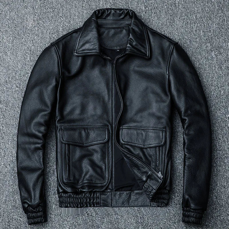 Flight Jacket 100% Cowhide Leather Jacket Men Pilot Air Force Coat Aviator Bomber Jacket Man Winter Coat Male Clothing M060