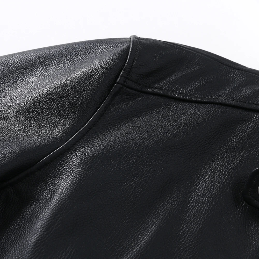 Genuine Leather Jacket Men Leather Coat 100% Cowhide Real Leather Jackets Male Coat Spring Autumn Clothing Asian Size S-6XL M614