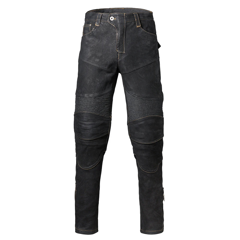 Motorcycle Pant Men Leather Trousers Men's Leather Pant Natural Goatskin & Denim Male Moto Biker Pants Protector Available M233