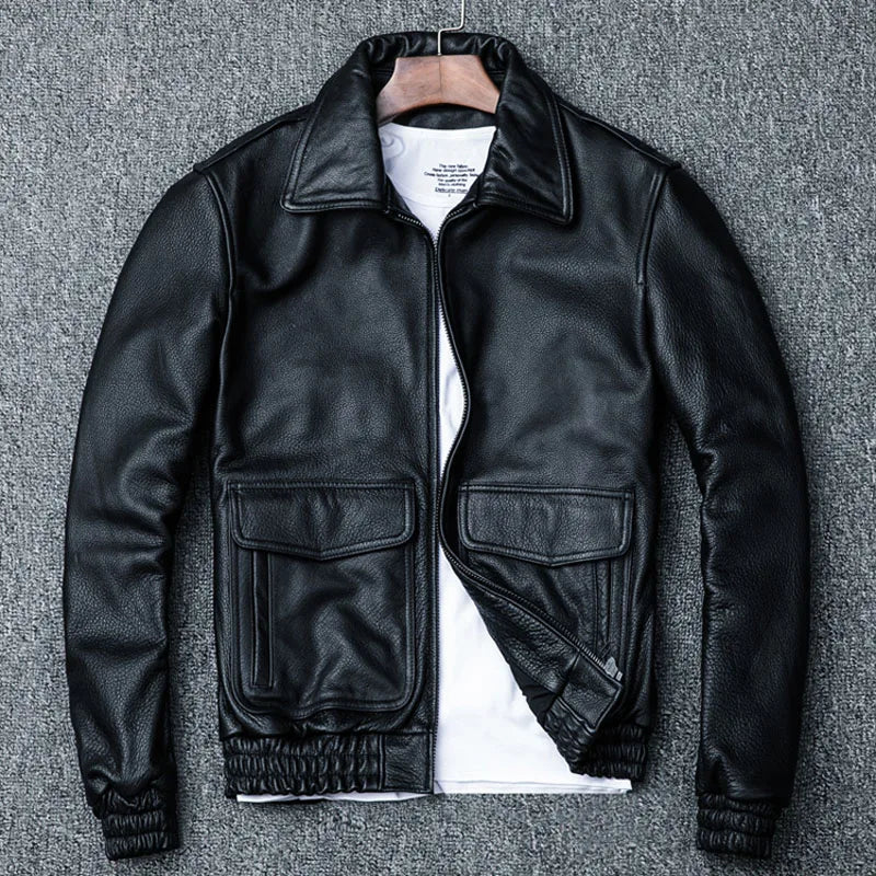 Flight Jacket 100% Cowhide Leather Jacket Men Pilot Air Force Coat Aviator Bomber Jacket Man Winter Coat Male Clothing M060