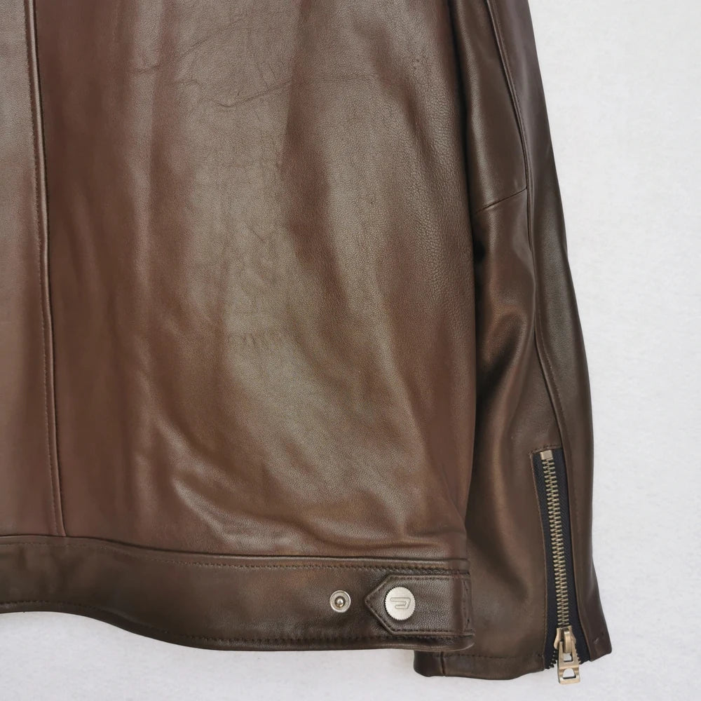 Men Leather Jacket 100% Natural Sheepskin Coat Real Soft Leather Jacket Man Autumn Spring M481