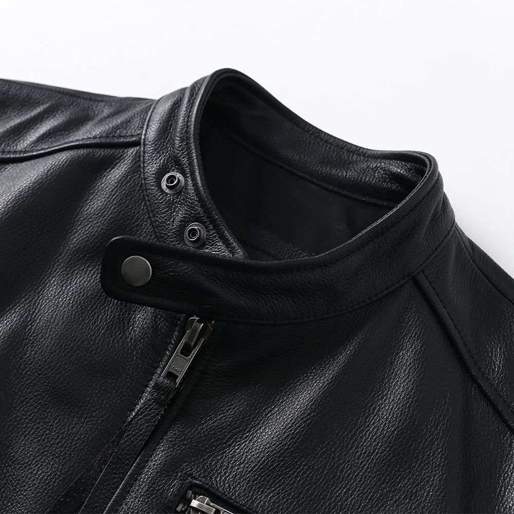 Genuine Leather Jacket Men Leather Coat 100% Cowhide Real Leather Jackets Male Coat Spring Autumn Clothing Asian Size S-6XL M614