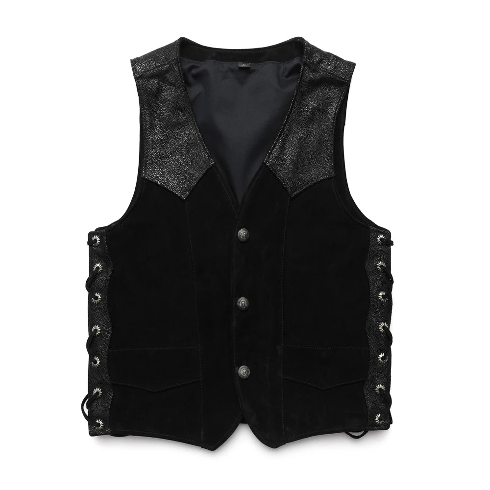 Fashion Men Genuine Leather Vest 100% Matte Cowhide Leather Waistcoat Man Sleeveless Jacket Autumn Asian Size M-4XL M470