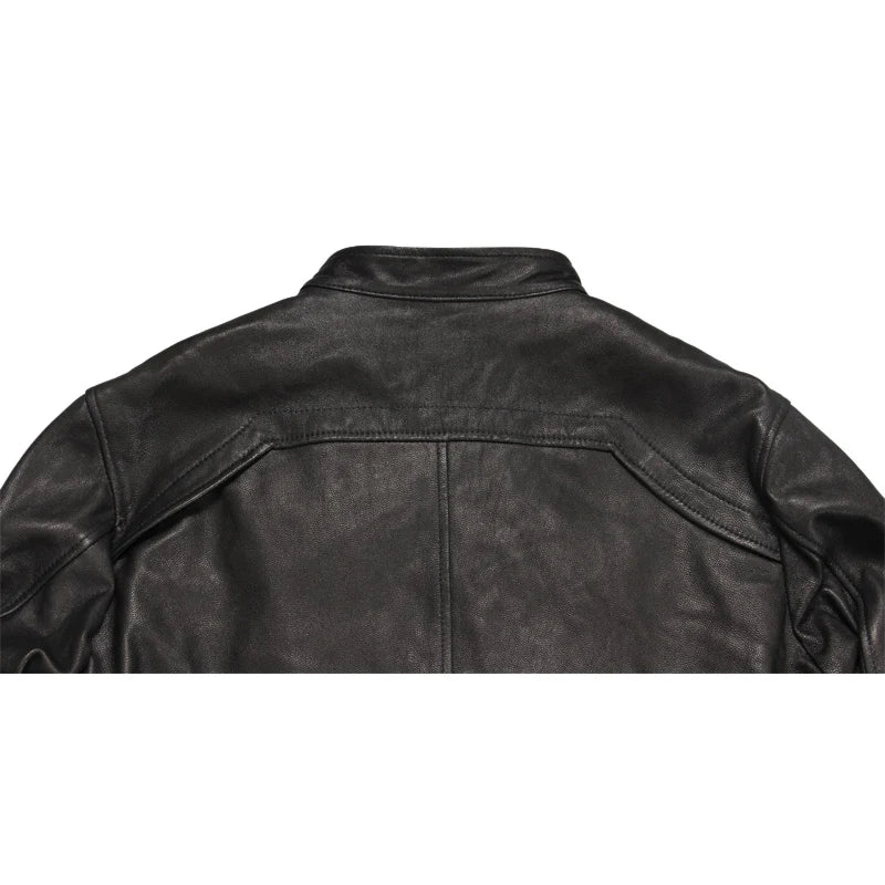 CLERANCE SALE ! Men's Leather Jacket Men Soft Matte Goat Skin Coat Black Male Genuine Leather Jackets Autumn Plus Size 6XL M031