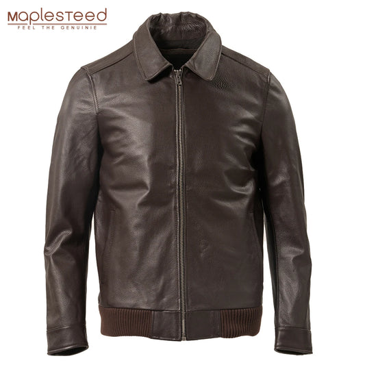 Men's Clothing Real Natural Cow Leather Jacket Men Clothes Bomber Jackets Male Coat Spring Autumn Asian Size Plus Size 6XL M616