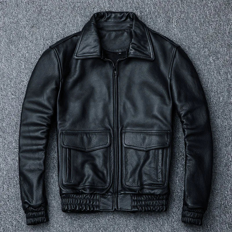 Flight Jacket 100% Cowhide Leather Jacket Men Pilot Air Force Coat Aviator Bomber Jacket Man Winter Coat Male Clothing M060