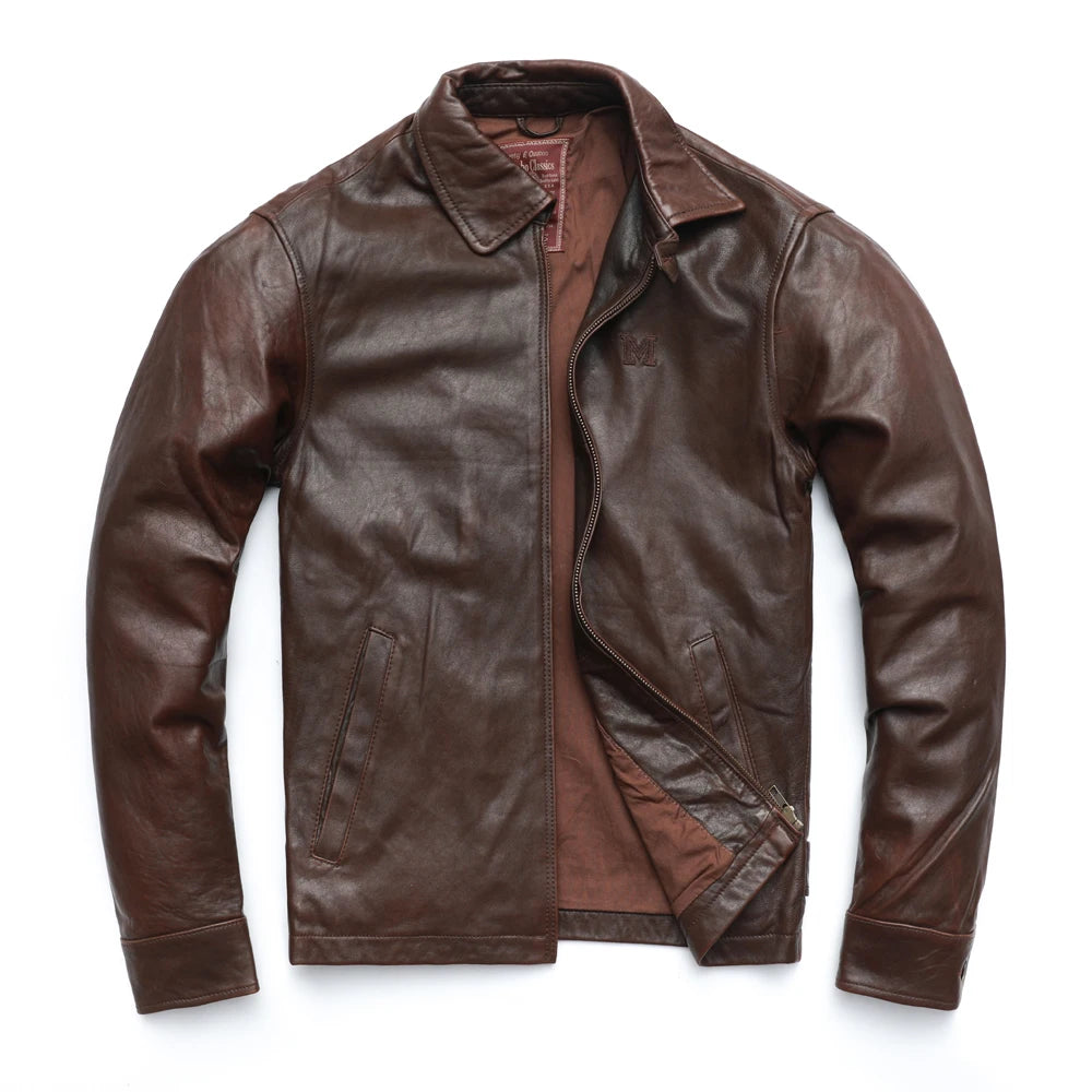 SALE CLEARANCE 100% Natural Sheepskin Genuine Leather Jacket Men Leather Jacket Man Leather Coat Spring Autumn M503