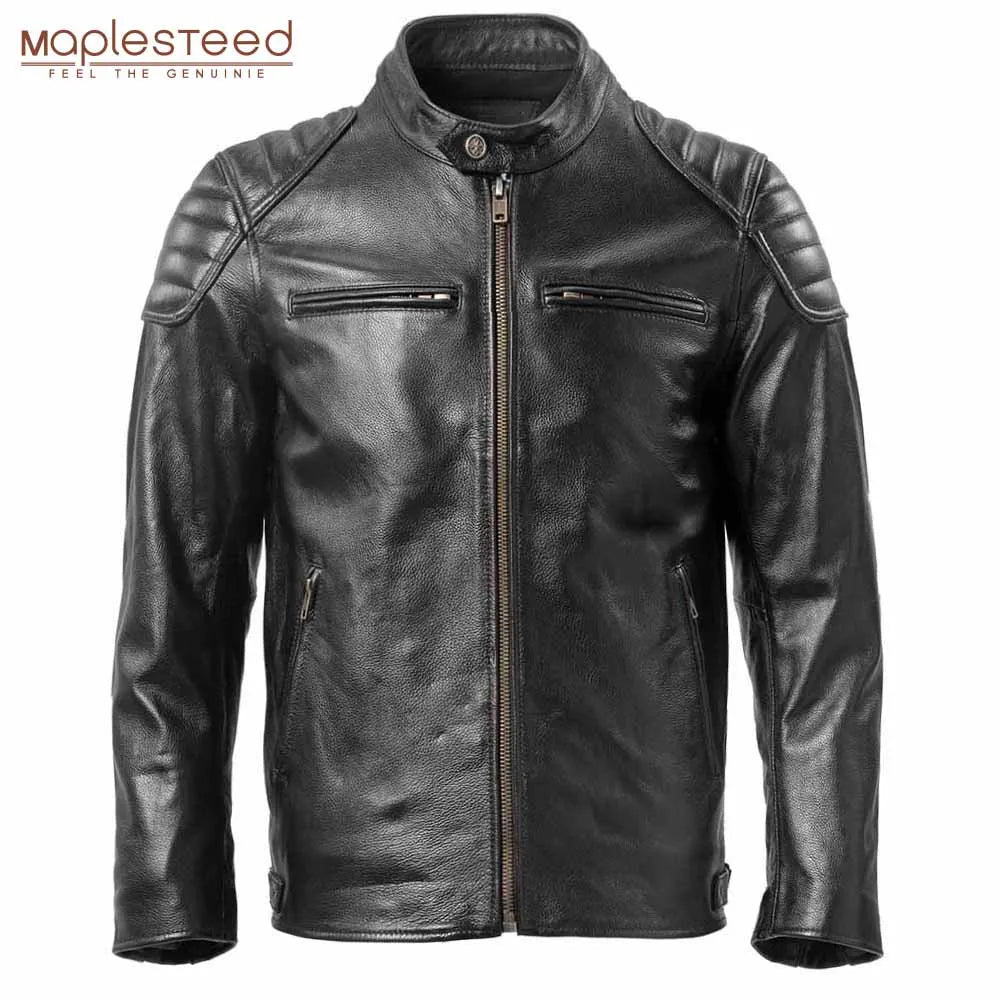 Genuine Leather Jacket Men  100% Natural Cowhide Genuine Leather Jackets Slim Fit Motorcycle Jacket Man Biker Coat Autumn M357