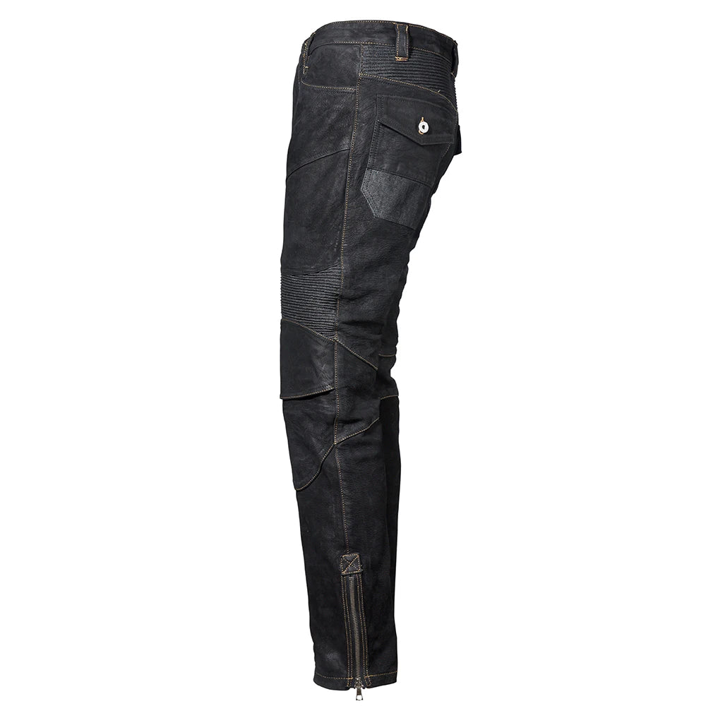 Motorcycle Pant Men Leather Trousers Men's Leather Pant Natural Goatskin & Denim Male Moto Biker Pants Protector Available M233