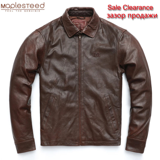 SALE CLEARANCE 100% Natural Sheepskin Genuine Leather Jacket Men Leather Jacket Man Leather Coat Spring Autumn M503