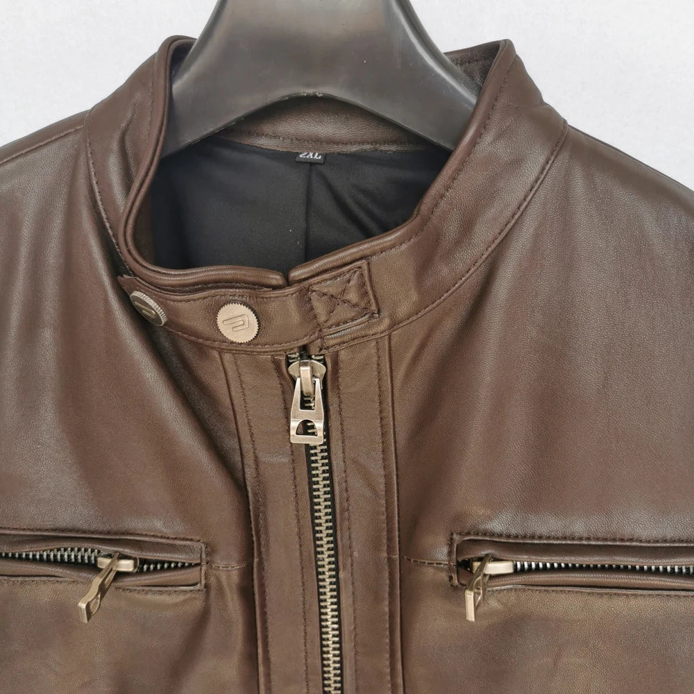 Men Leather Jacket 100% Natural Sheepskin Coat Real Soft Leather Jacket Man Autumn Spring M481