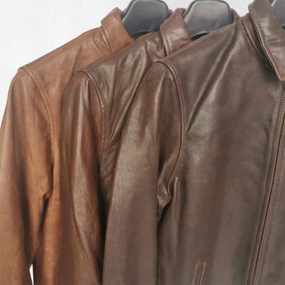 SALE CLEARANCE 100% Natural Sheepskin Genuine Leather Jacket Men Leather Jacket Man Leather Coat Spring Autumn M503