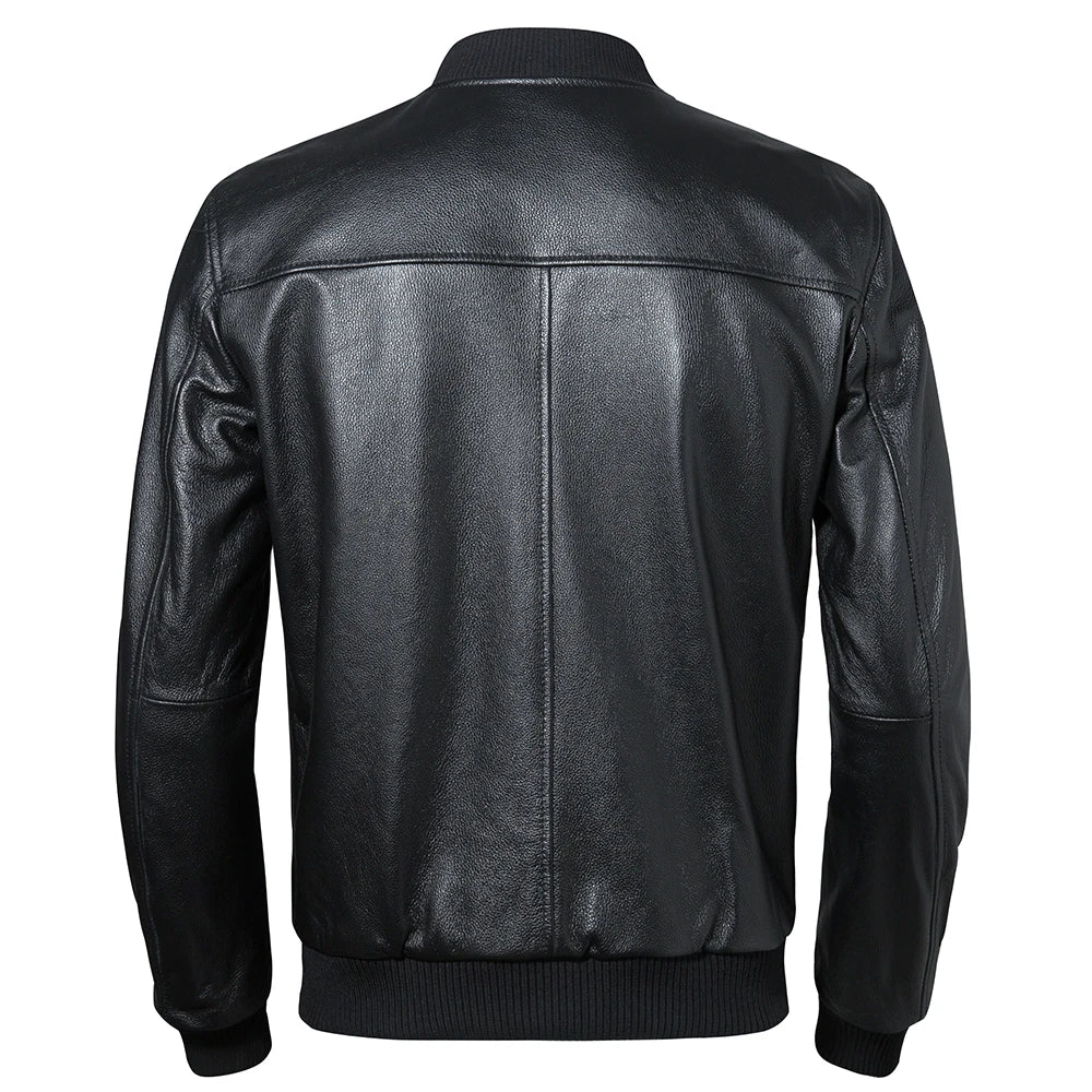 Genuine Leather Jacket Men Real Leather Jacket 100% Cowhide Slim Fit  Male Coat Skin Clothing Spring Autumn Asian Size 5XL M615