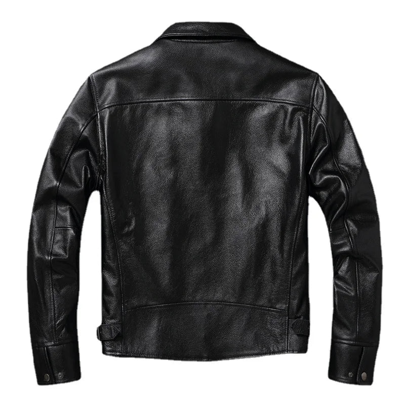 New Fashion Swallowtail Style Genuine Leather Jacket Men Slim Mens Jacket Boy Real Cowhide Coat Cow Clothing Spring Autumn