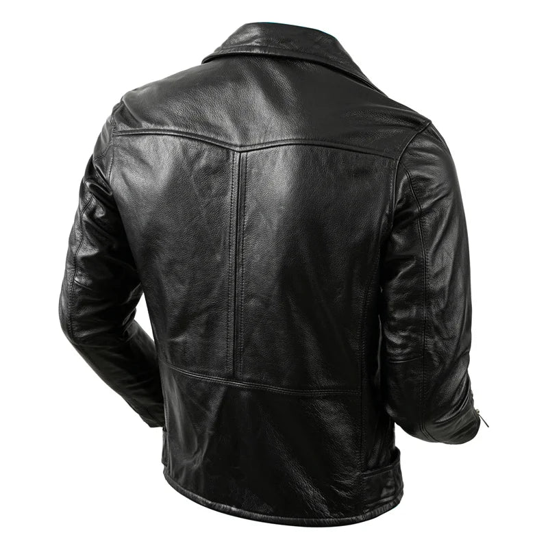 Motorcycle Clothing Mens Real Cowhide Leather Jacket Men's Riding Jacket Autumn Coats for Men Biker Jacket