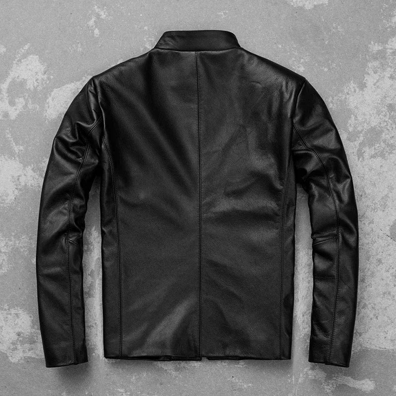 Men Leather Jacket Thin Soft Genuine Cowhide Leather Mens Leather Jackets Spring Coat For Men Jaquetas Masculina De Couro