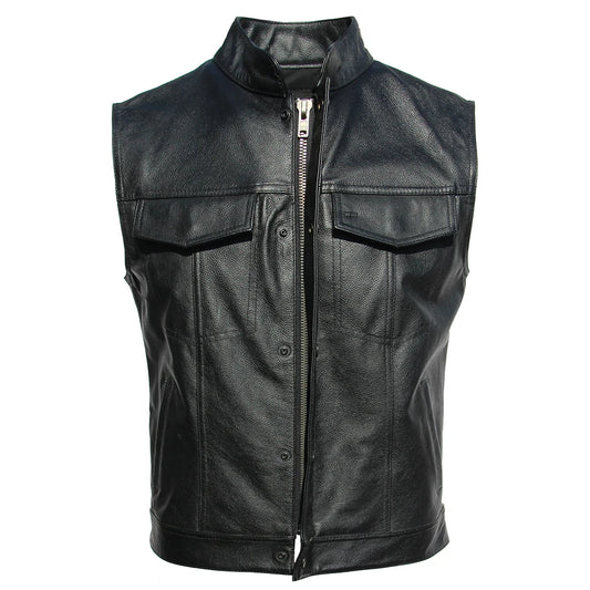 Sons of Anarchy Embroidery Motorcycle Biker Leather Vest Men Genuine Leather Sleeveless Jacket Real Cowhide Club Vest Riding 6XL