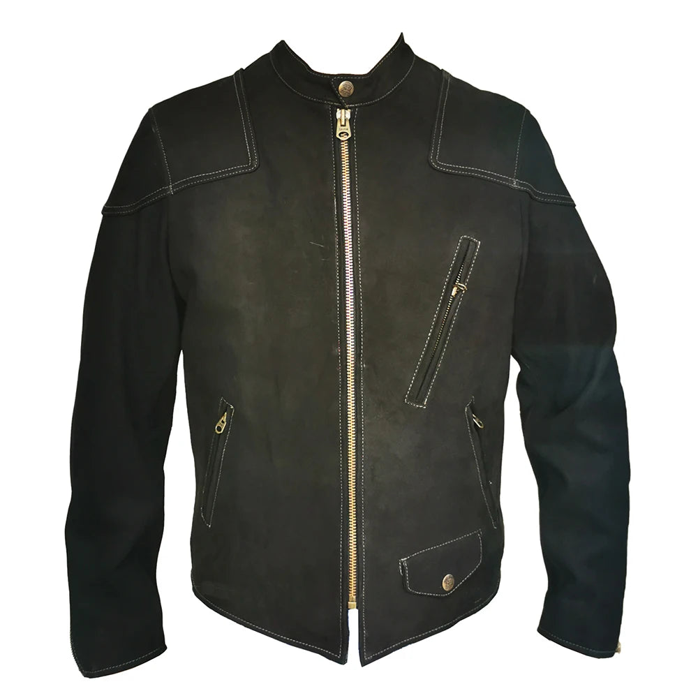 Frosted Cow Leather Jacket Black Men Genuine Leather Coat Slim Mens Clothes Motorcycle Biker Clothing Riding Coats Autumn M002