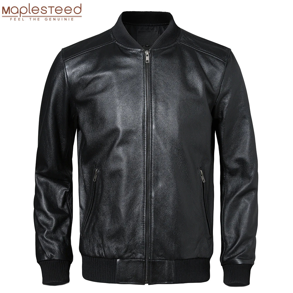 Genuine Leather Jacket Men Real Leather Jacket 100% Cowhide Slim Fit  Male Coat Skin Clothing Spring Autumn Asian Size 5XL M615