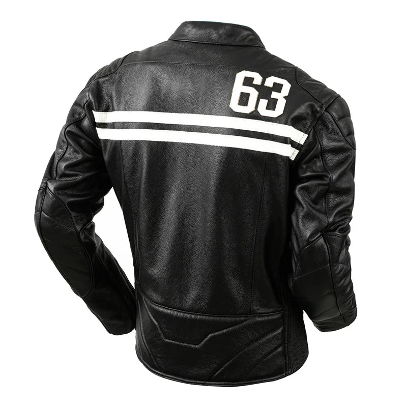 Protectors Motorcycle Clothing Men Genuine Leather Jacket Riding Clothes Real Cowhide Motor Biker Jackets Autumn Winter