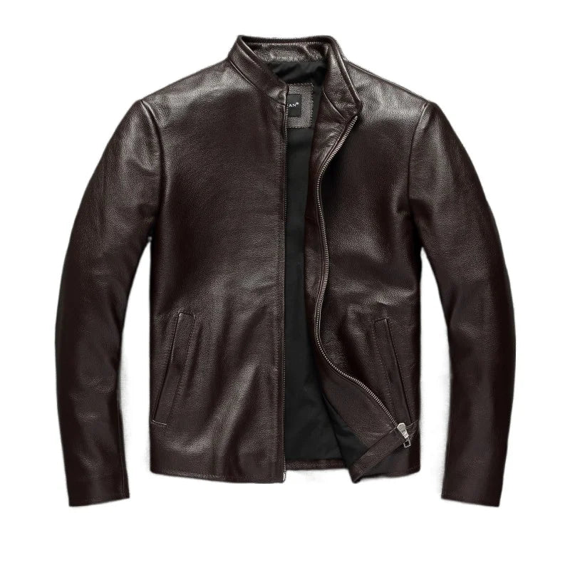 Men's Genuine Leather Jacket 100% Natural Cowhide Leather Coat Men Skin Clothing Autumn Spring Asian Size S-6XL M593