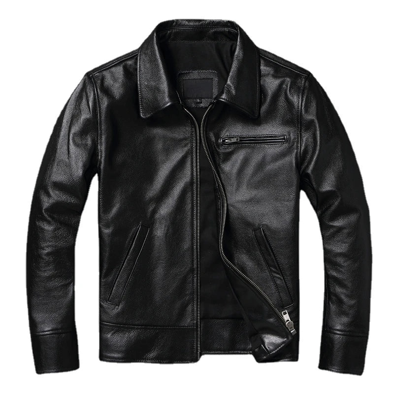 New Fashion Swallowtail Style Genuine Leather Jacket Men Slim Mens Jacket Boy Real Cowhide Coat Cow Clothing Spring Autumn