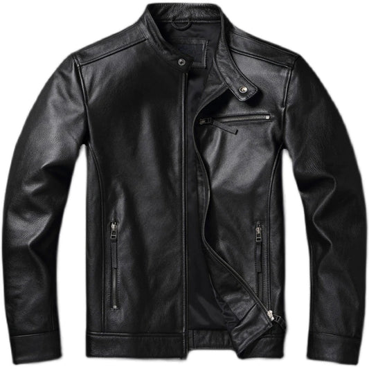 Casual Men Leather Jacket Genuine Cowhide Skin Coat Mens Jackets Spring Autumn Jaqueta Chaquetas Para Hombre