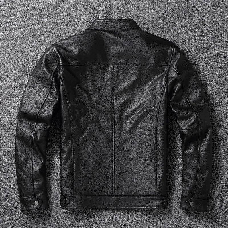 Casual Men Leather Jacket Genuine Cowhide Skin Coat Mens Jackets Spring Autumn Jaqueta Chaquetas Para Hombre