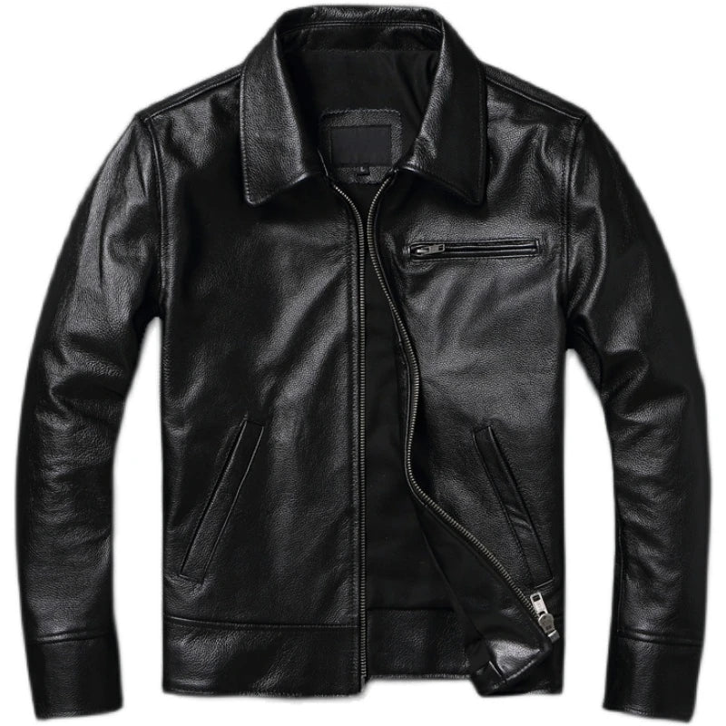 New Fashion Swallowtail Style Genuine Leather Jacket Men Slim Mens Jacket Boy Real Cowhide Coat Cow Clothing Spring Autumn