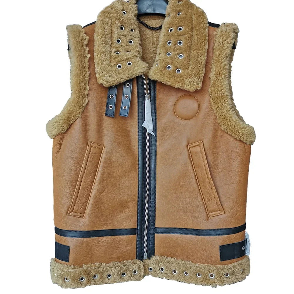 CLEARANCE Super Factory Quality Thick Warm Shearling Vest 100% Sheep Fur Vests Women Waistcoat M497