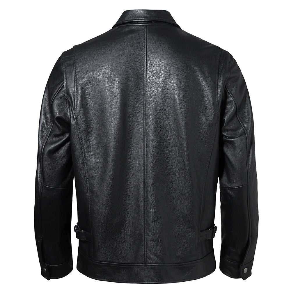 Men's Leather Jacket 100% Natural Cowhide Man Real Leather Coat Male Leather Clothing Autumn Spring Asian Size M601