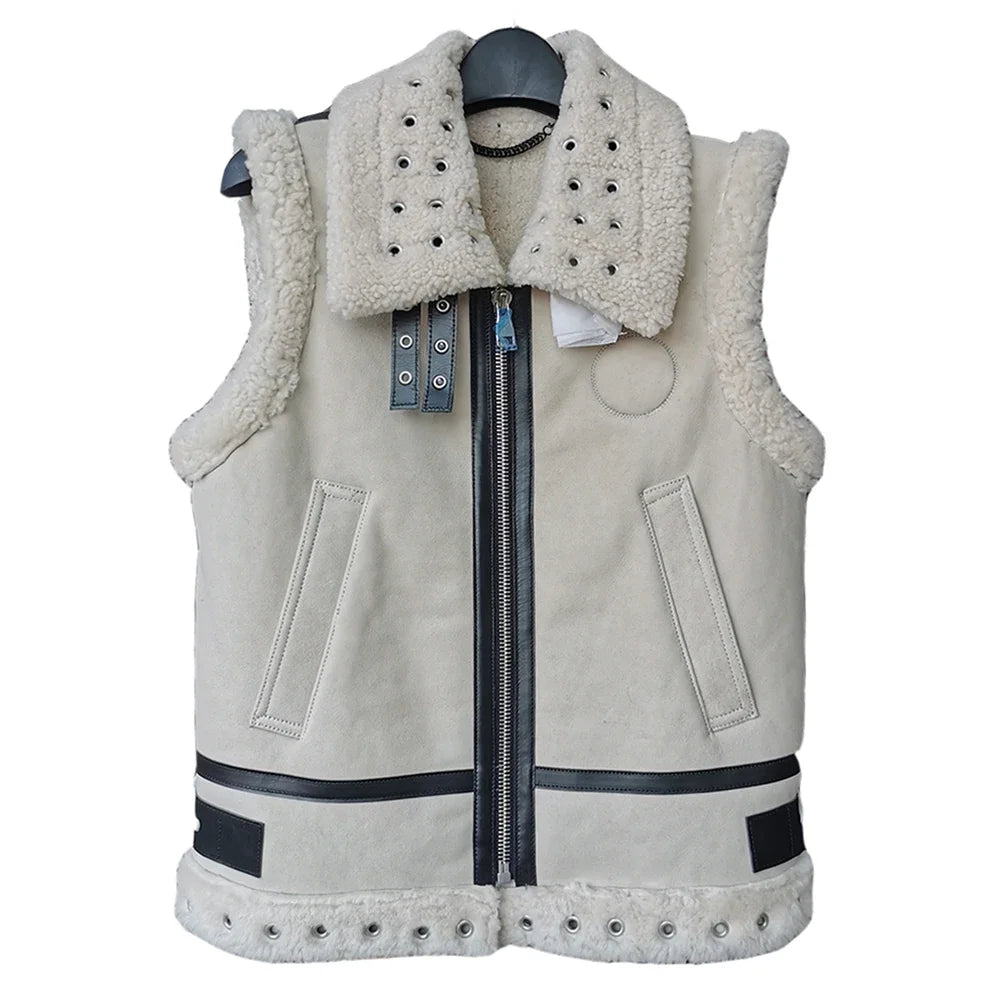 CLEARANCE Super Factory Quality Thick Warm Shearling Vest 100% Sheep Fur Vests Women Waistcoat M497