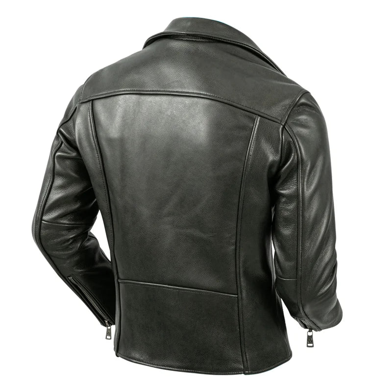 Motorcycle Jacket Thickened Real Cowhide Leather Jackets Men Clothes Motor Riding Clothing Autumn Biker Jacket Winter